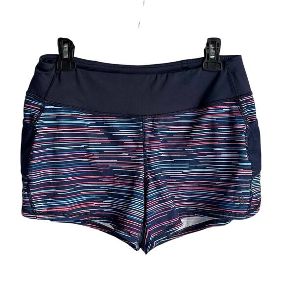 Athleta Ready Set Go Striped Running Shorts With Liner And Pockets Size Small - Picture 1 of 9